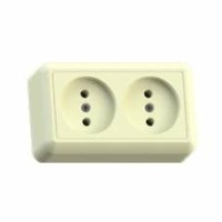 Розетка 2-м ОП Оптима РА10-373 10А IP20 с монтаж. пластиной сл. кость Кунцево 8037