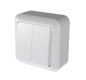 Выключатель 2кл. ОП Оптима 10А IP20 А510-380 с монт.пл. бел. Кунцево 8003