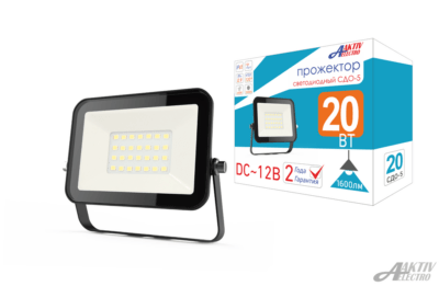 Прожектор светодиодный СДО 20Вт 12В 6500К IP65 Aktiv Electro СДО-5