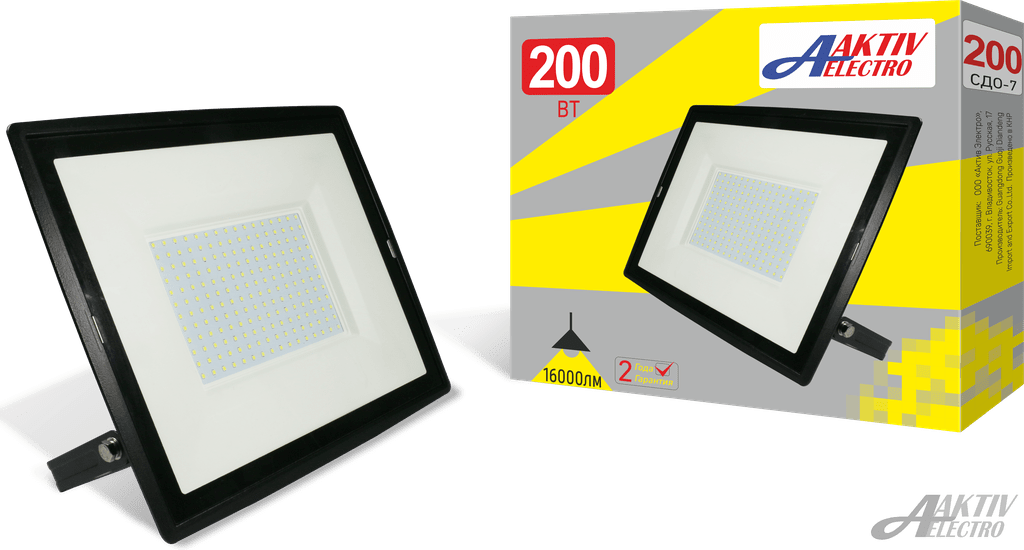 Прожектор светодиодный СДО 200Вт 6500К IP65 Aktiv Electro СДО-7