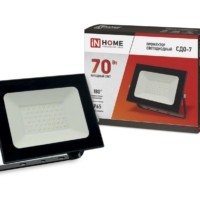 Прожектор светодиодный СДО-7 70Вт 230В 6500К IP65 черн. In Home 4690612034645