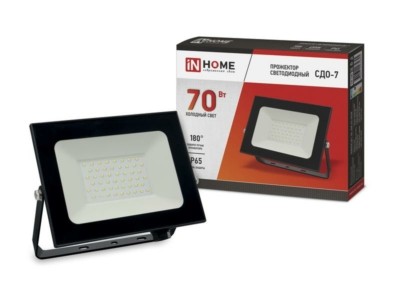 Прожектор светодиодный СДО-7 70Вт 230В 6500К IP65 черн. In Home 4690612034645