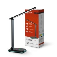 Светильник настольный светодиодный ССО 20Ч 12Вт 6500К 640лм RGB-подсветка сенсор-диммер с адаптером черн. In Home 4690612041100