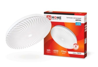 Светильник светодиодный DECO АВРОРА 36Вт 230В 4000К 2340лм 370х50мм In Home 4690612037400