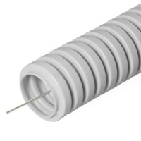 Гофротруба ПВХ для кабеля d25мм с протяжкой/зондом серая 50м PR.032550