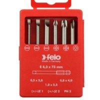 Набор бит SL/Z (+/-) Industrial 73мм в кейсе (уп.6шт) Felo 03192716