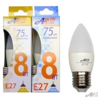 Лампа СДЛ Е27 8Вт 4000К свеча Aktiv Electro LED-Regular