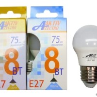 Лампа СДЛ Е27 8Вт 3000К шар Aktiv Electro LED-Regular