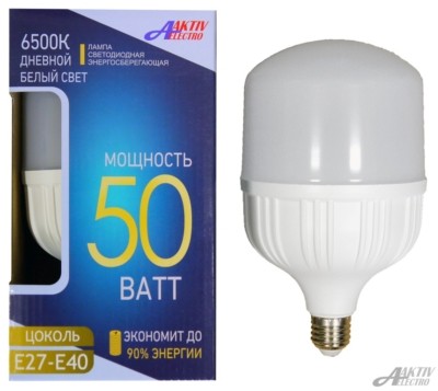 Лампа СДЛ Е27-Е40 50Вт 6500К Aktiv Electro LED-Super