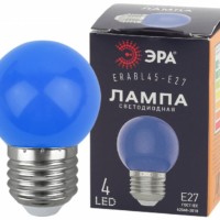 Лампа СДЛ ERABL45-E27 P45 1Вт шар син. E27 4SMD для белт-лайт Эра Б0049573