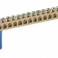 Шина N “ноль” на двух угловых изоляторах ШНИ-6х9-14-У2 NO-222-59 син. (уп.10шт) Эра Б0033439