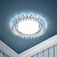 Светильник точечный DK LD20 SL/WH GX53 декор со светодиод. подсветкой прозр. Б0028065