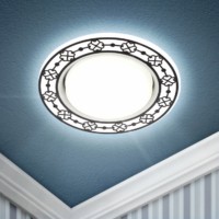 Светильник светодиодный точечный DK LD28WH/WH GX53 декор со светодиод. подсветкой бел./бел. Б0037391