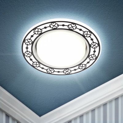 Светильник светодиодный точечный DK LD28WH/WH GX53 декор со светодиод. подсветкой бел./бел. Б0037391