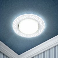 Светильник светодиодный точечный DK LD37WH/WH GX53 декор со светодиод. подсветкой бел./бел. Б0037384