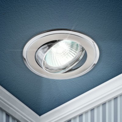 Светильник точечный KL22А SN/CH 50Вт MR16 12В поворотн. литой “двойной контур” сатин никель/хром. ЭРА C0043709