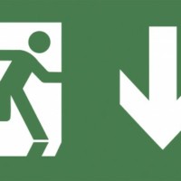 Самоклеящаяся этикетка ЭРА INFO-DBA-003 200х60мм “Фигура/стрелка вниз” DPA/DBA