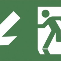 Самоклеящаяся этикетка ЭРА INFO-DBA-005 200х60мм “Фигура/стрелка вниз влево” DPA/DBA