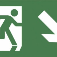 Самоклеящаяся этикетка ЭРА INFO-DBA-006 200х60мм “Фигура/стрелка вниз вправо” DPA/DBA