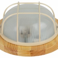 Светильник ЭРА НБО 03-60-012 Кантри дерево/стекло решетка IP54 E27 max 60Вт D220 круг клен