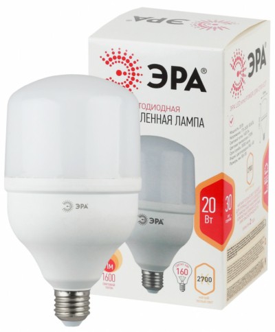 Лампа СДЛ Эра STD LED POWER T80-20W-2700-E27 E27 / Е27 20 Вт колoкол теплый белый свет