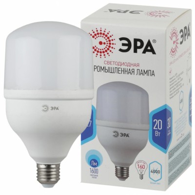 Лампа СДЛ Эра STD LED POWER T80-20W-6500-E27 E27 / Е27 20 Вт колокол холодный дневной свет