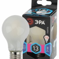 Лампа СДЛ Эра F-LED A60-13W-840-E27 frost Е27 / Е27 13Вт филамент груша матовая нейтральный белый свет