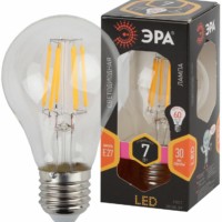 Лампа СДЛ Эра F-LED A60-7W-827-E27 Е27 / Е27 7Вт филамент груша теплый белый свет