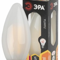 Лампа СДЛ Эра F-LED B35-5W-827-E14 frost E14 / Е14 5Вт филамент свеча матовая теплый белый свет