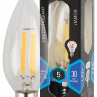 Лампа СДЛ Эра F-LED B35-5W-840-E14 Е14 / Е14 5Вт филамент свеча нейтральный белый свeт