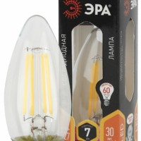 Лампа СДЛ Эра F-LED B35-7W-827-E27 Е27 / Е27 7Вт филамент свеча теплый белый свет