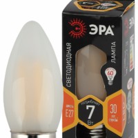 Лампа СДЛ Эра F-LED B35-7W-827-E27 frost E27 / Е27 7 Вт филамент свеча теплый белый свет