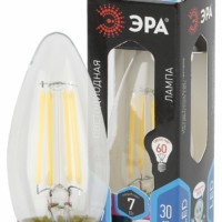 Лампа СДЛ Эра F-LED B35-7W-840-E27 Е27 / Е27 7Вт филамент свеча нейтральный белый свет