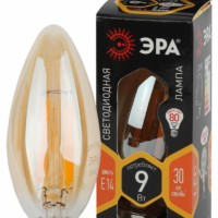 Лампа СДЛ Эра F-LED B35-9W-827-E14 gold Е14 / Е14 9Вт филамент свеча золотистая теплый белый