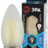 Лампа СДЛ Эра F-LED B35-9w-840-E27 frost Е27 / Е27 9Вт филамент свеча матовая нейтральный белый свет