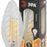 Лампа СДЛ ЭРА F-LED BTW-5Вт-827-E14 E14 5Вт филамент свеча витая матовая теплый белый свет