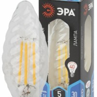 Лампа СДЛ ЭРА F-LED BTW-5Вт-840-E14 E14 5Вт филамент свеча витая нейтральный белый свет