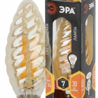 Лампа СДЛ ЭРА F-LED BTW-7Вт-827-E14 gold E14 7Вт филамент свеча витая золотистая теплый белый свет