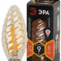 Лампа СДЛ ЭРА F-LED BTW-9Вт-827-E14 gold E14 9Вт филамент свеча витая золотистая теплый белый свет