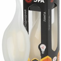 Лампа СДЛ ЭРА F-LED BXS-5Вт-827-E14 frost E14 5Вт филамент свеча на ветру матовая теплый свет