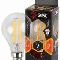Лампа СДЛ ЭРА F-LED P45-7Вт-827-E14 E14 7Вт филамент шар теплый белый свет