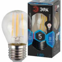 Лампа СДЛ ЭРА F-LED P45-5Вт-840-E27 Е27 5Вт филамент шар нейтральный белый свет
