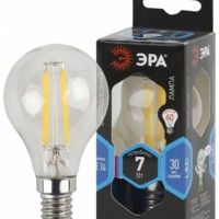 Лампа СДЛ ЭРА F-LED P45-7w-840-E14 E14 7Вт филамент шар нейтральный белый свет