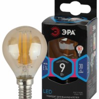 Лампа СДЛ ЭРА F-LED P45-9Вт-840-E14 gold E14 9Вт филамент шар золотистый нейтральный белый свет