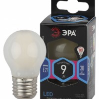 Лампа СДЛ ЭРА F-LED P45-9w-840-E27 frost E27 9Вт филамент шар матовый нейтральный белый свет