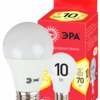 Лампа СДЛ ЭРА RED LINE ECO LED A60-10Вт-827-E27 E27 10Вт груша теплый белый свет