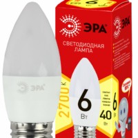 Лампа СДЛ ЭРА RED LINE ECO LED B35-6Вт-827-E27 E27 10Вт свеча теплый белый свет