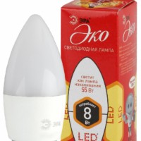 Лампа СДЛ ЭРА RED LINE ECO LED B35-8Вт-827-E27 E27 8Вт свеча теплый белый свет