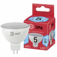 Лампа СДЛ ЭРА RED LINE ECO LED MR16-5Вт-840-GU5.3 GU5.3 5Вт софит нейтральный белый свет