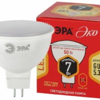 Лампа СДЛ ЭРА RED LINE ECO LED MR16-7Вт-827-GU5.3 7Вт софит теплый белый свет